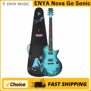 ENYA Nova Go Sonic Carbon Fiber Electric Guitar with Bag for Beginner Adults