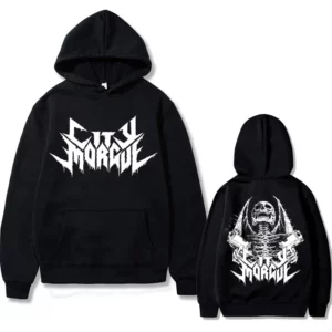 Rapper Zillakami Sosmula City Morgue Double Sided Print Hoodie Skeleton Graphic Sweatshirt Men Women Oversized Hip Hop Hoodies